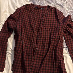 Calvin Klein Jeans Red and Black Button Down Shirt